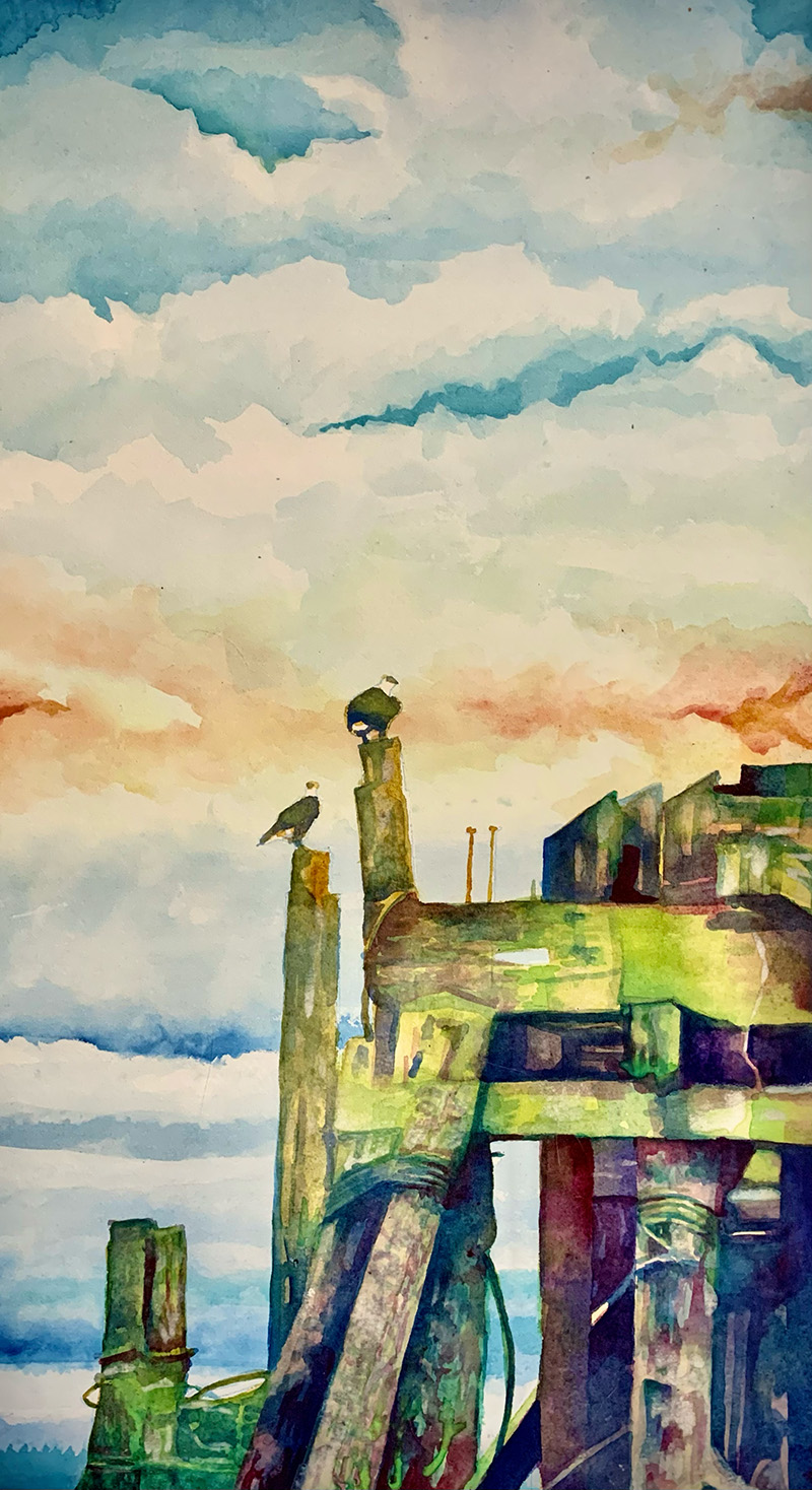 Abstract painting of Port Townsend.