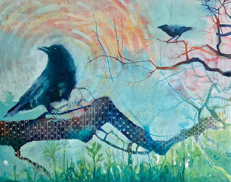 Abstract crow painting, second in series.