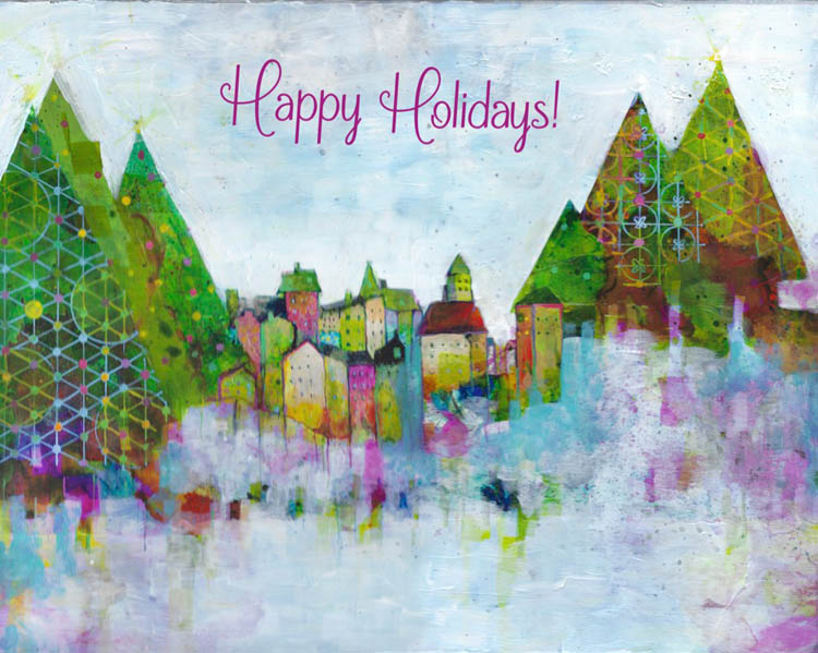 Abstract holiday painting, 2023.