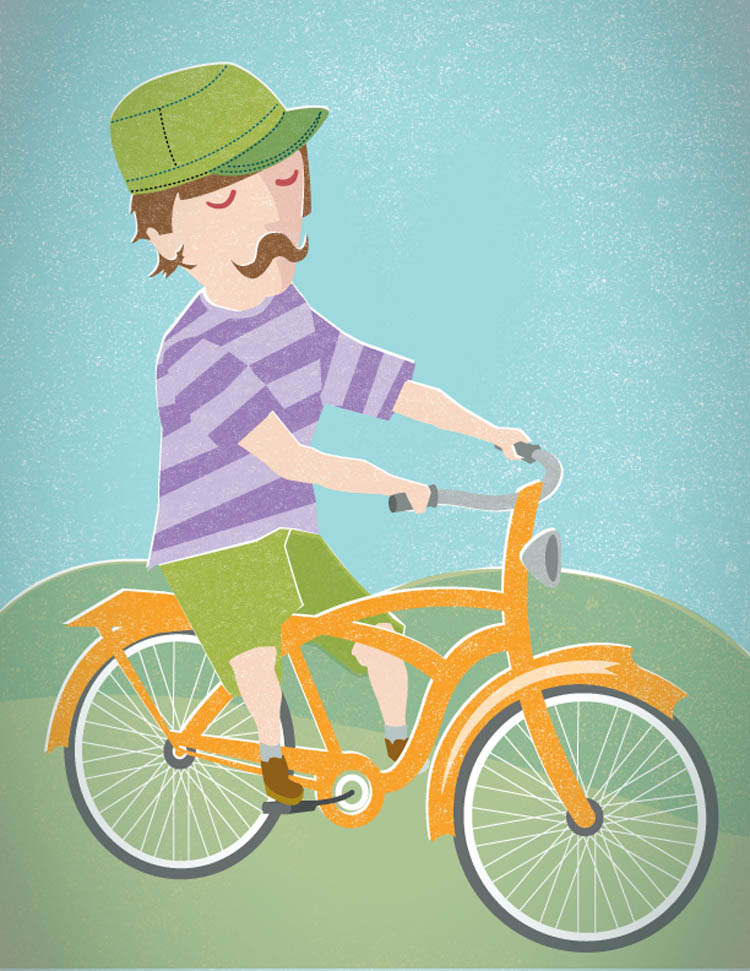 Painting of a biker.