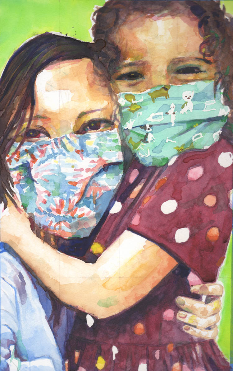 Mask Project portrait — Marylin & Zoe.